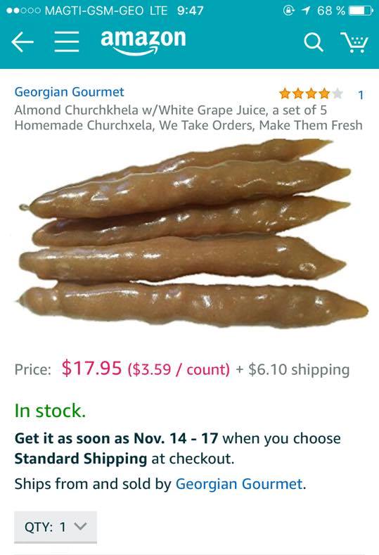 How much Georgian products cost on Amazon geotv.ge